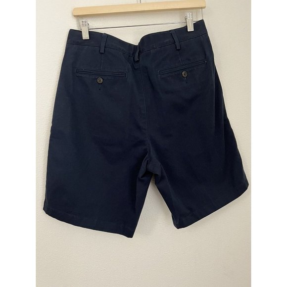 LANDS END - Mens Sz 33- Traditional Fit, Navy Blue, Flat Front Chino Sho… - Picture 3 of 6